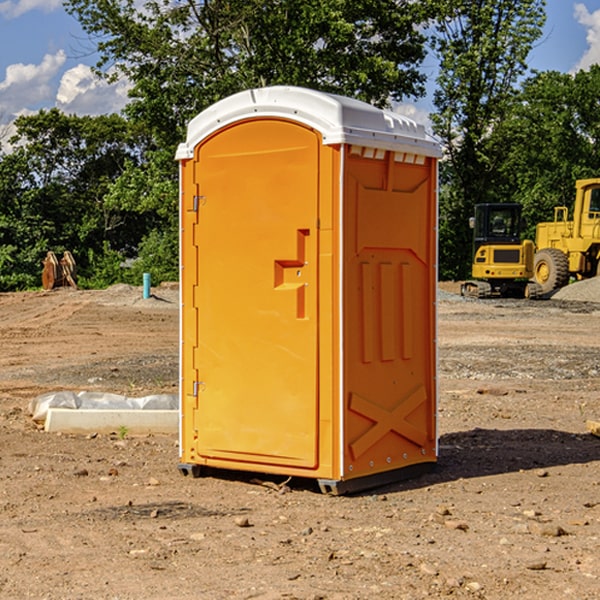 how often are the porta potties cleaned and serviced during a rental period in Port Colden